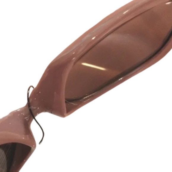 Sunglasses Dark Pinkish Brown Tan Oversized Round Square Full Rim Glam Summer - Picture 9 of 11